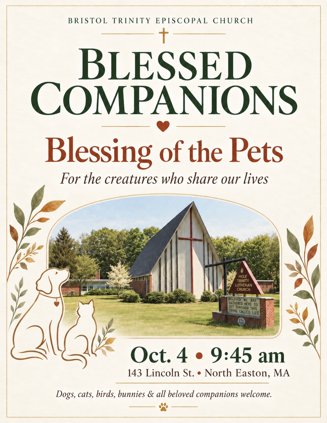 Traditional Blessing of the Pets flyer