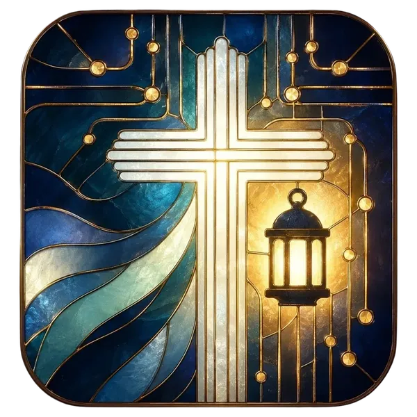 The Digital Verger cross-and-lantern mark, combining faith and digital connections